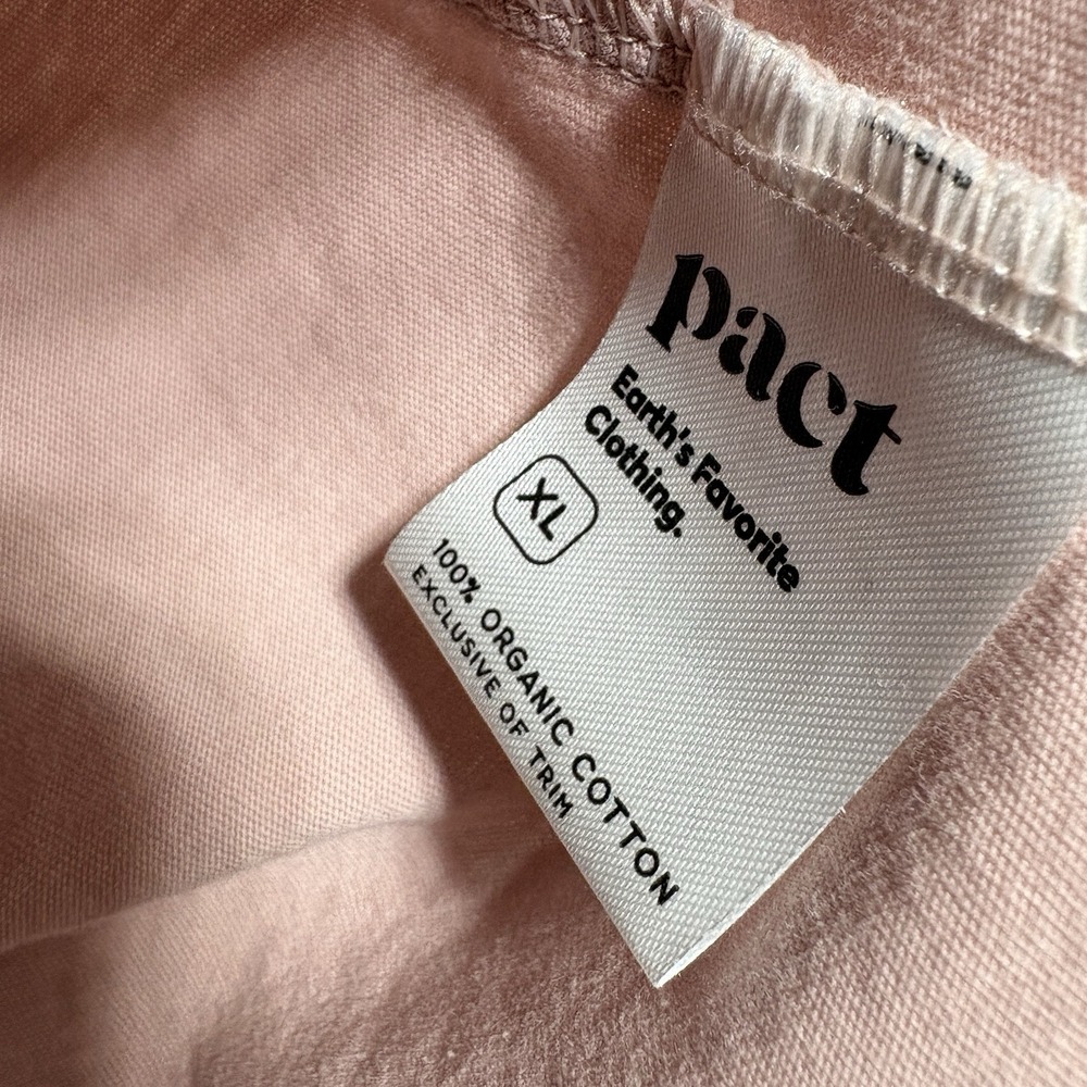 PACT TShirt Womens XL Pale Pink 3/4 Sleeve Organic Cotton Soft Scoop Neck - Picture 6 of 6